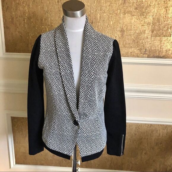 Liquid New York black ivory patterned blazer 4 - Picture 2 of 8